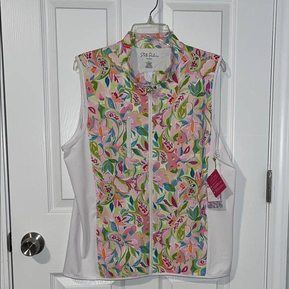 Stella Parker Tops - NWT Stella Parker Sport Floral Vine Sleeveless Polo UPF 50 Sun Protection Size L